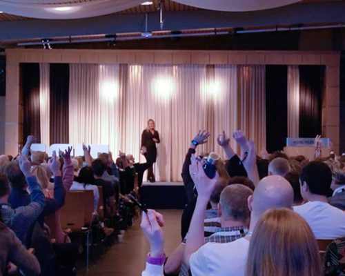 Engaged audience when Keynote Speaker Therese Gedda kicks-off her talk